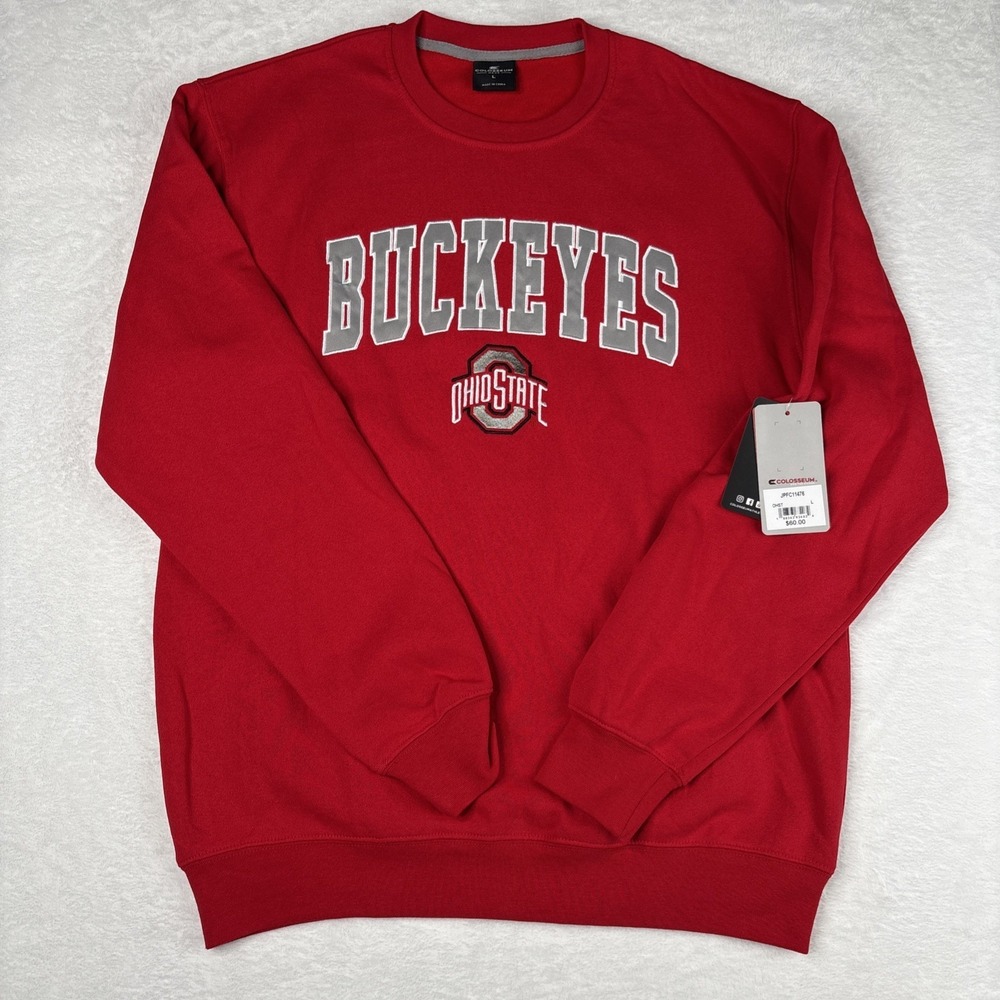 Ohio State Buckeyes Sweatshirt Crewneck Mens Large Red Colosseum Pullover NCAA